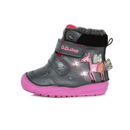 DD Step Kislány világítós téli bélelt cipő #W071-661A